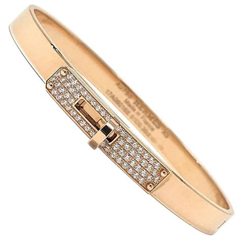 hermes rose gold h bracelet|Hermes gold bracelet with diamonds.